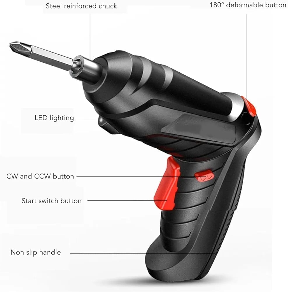 Metal Electric Screwdriver with 47 pcs Screwdriver Bit Set