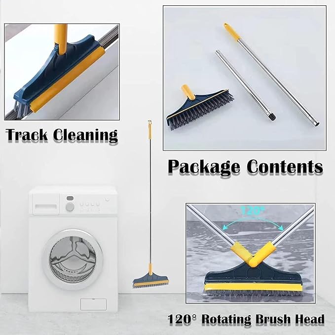 2in1 Floor Scrub Cleaning Brush Wiper