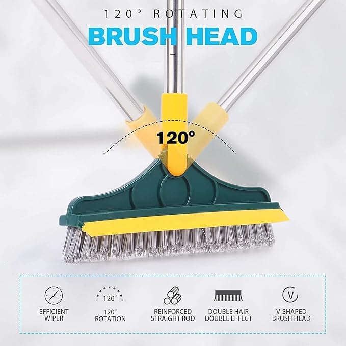 2in1 Floor Scrub Cleaning Brush Wiper